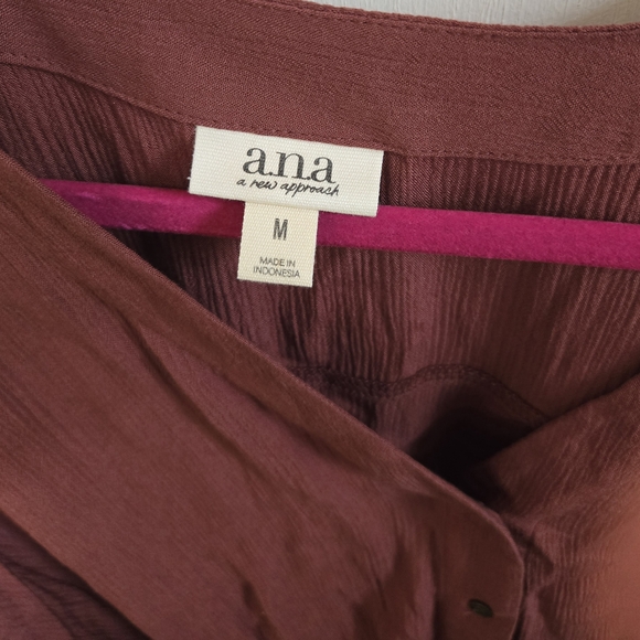 a.n.a Women's Burgundy Drape Blouse - Picture 3 of 3